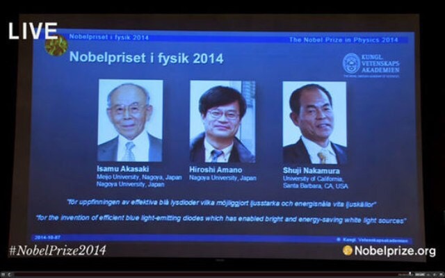 三位日美科学家因LED研究贡献获诺贝尔物理学奖